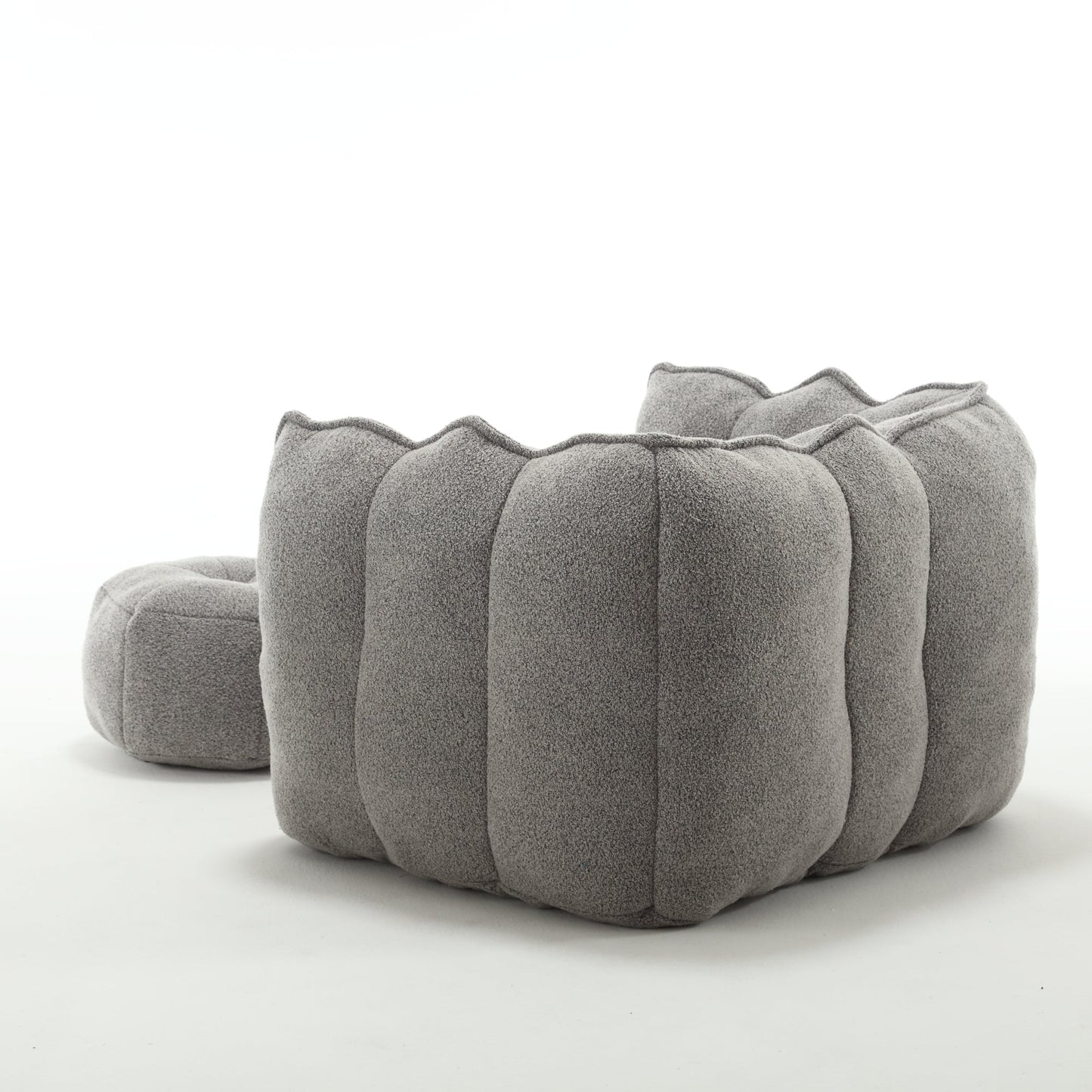 Soft Bean Bag Chair with High Resilient Foam(Chips)for living room and bedroom,Comfortable Square Lazy Sofa with Footstool - Korvel