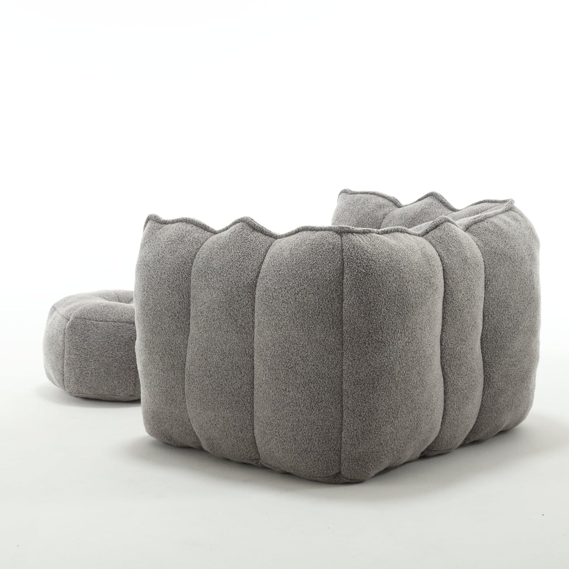 Soft Bean Bag Chair with High Resilient Foam(Chips)for living room and bedroom,Comfortable Square Lazy Sofa with Footstool - Korvel