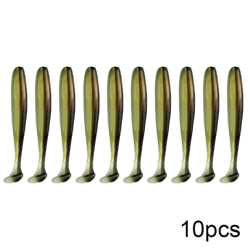 QXO 10pcs/Lot Soft Lures Silicone Bait 7cm 2g Goods For Fishing Sea Fishing Pva Swimbait Wobblers Artificial Tackle - Korvel