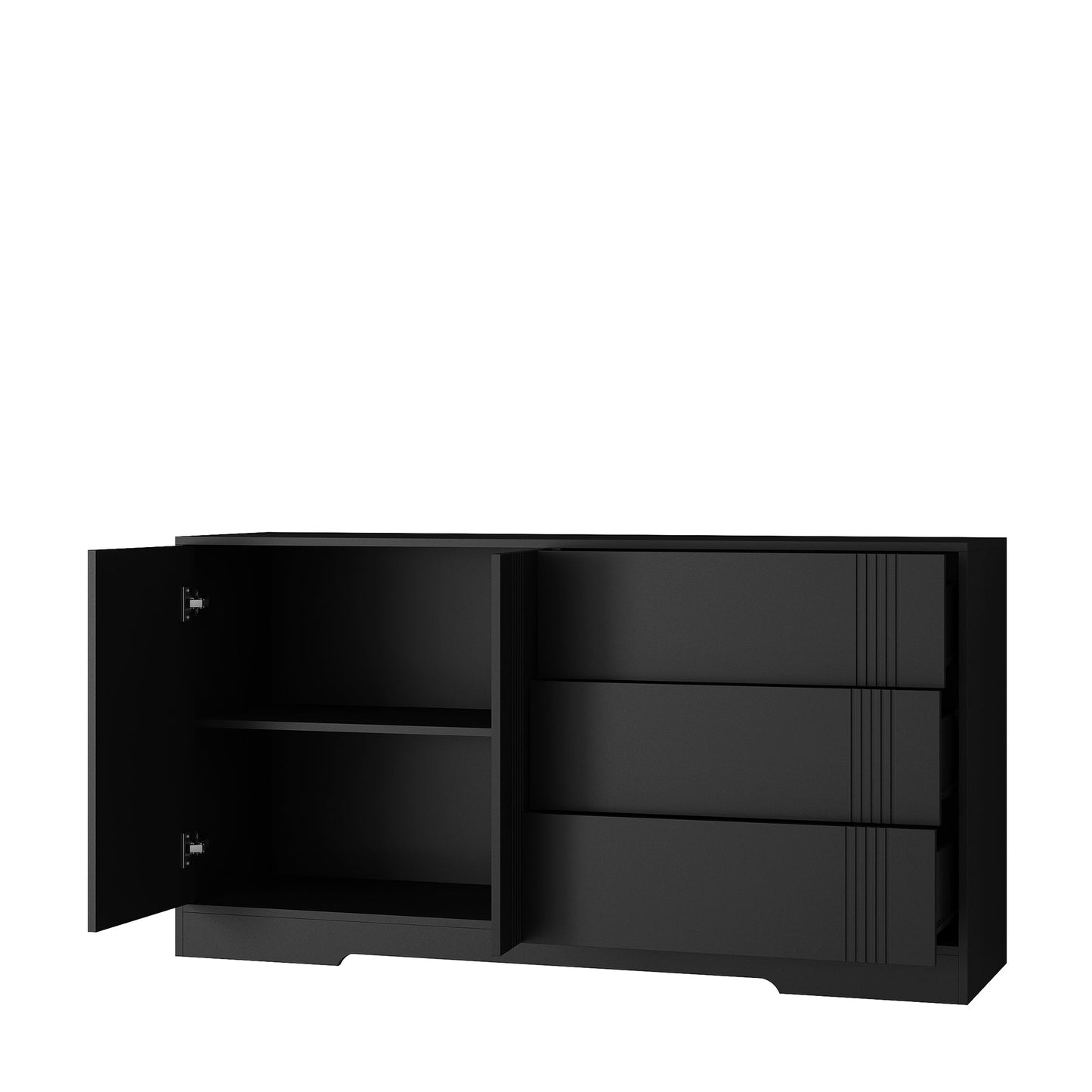 Modern kitchen buffet lockers with storage space, drawers and doors, and a large coffee bar with adjustable kitchen shelves - Korvel