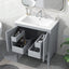 30" Bathroom Vanity with Sink, Multi-functional Bathroom Cabinet with Doors and Drawers, Solid Frame and MDF Board, Grey - Korvel