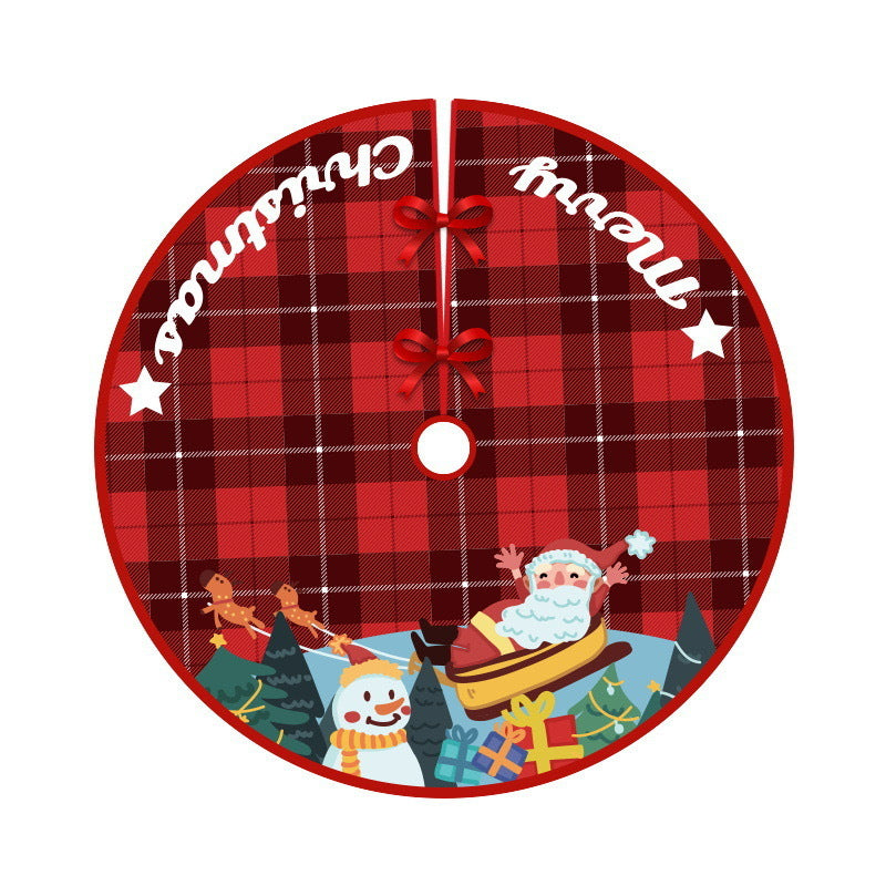 Deer Head Snowflake Santa Claus Gift Box Series Christmas Tree Bottom Decoration Apron Atmosphere Decoration - Korvel