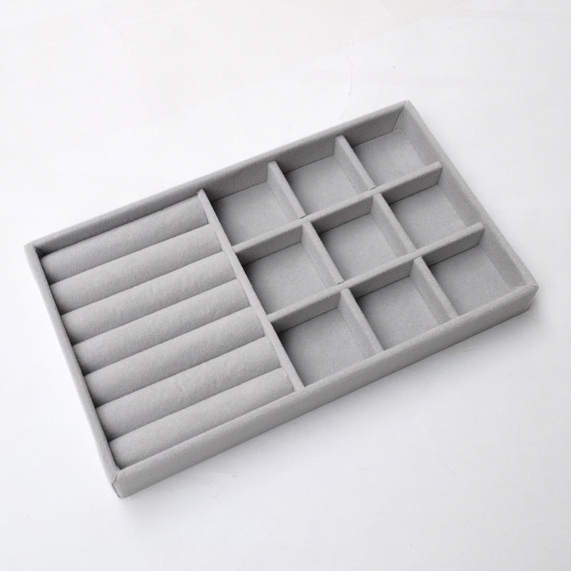 Organisateur de Bijoux Empilable en Velours pour Bagues, Boucles d'Oreilles et Colliers