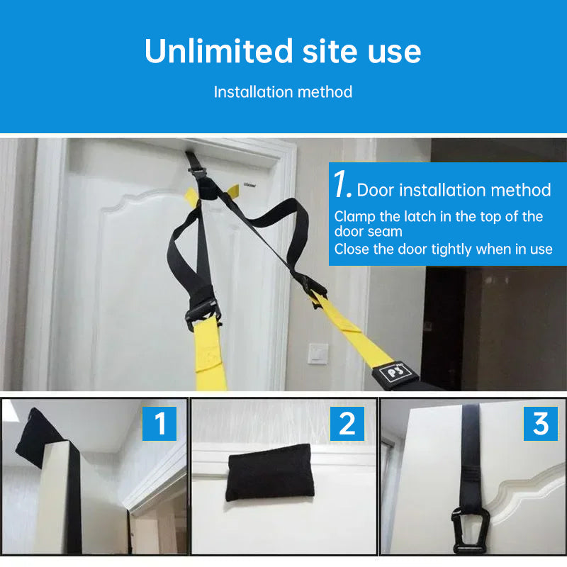 Suspension Training Strap - Adjustable, Wall Mount, Professional (TRX-style) - Korvel