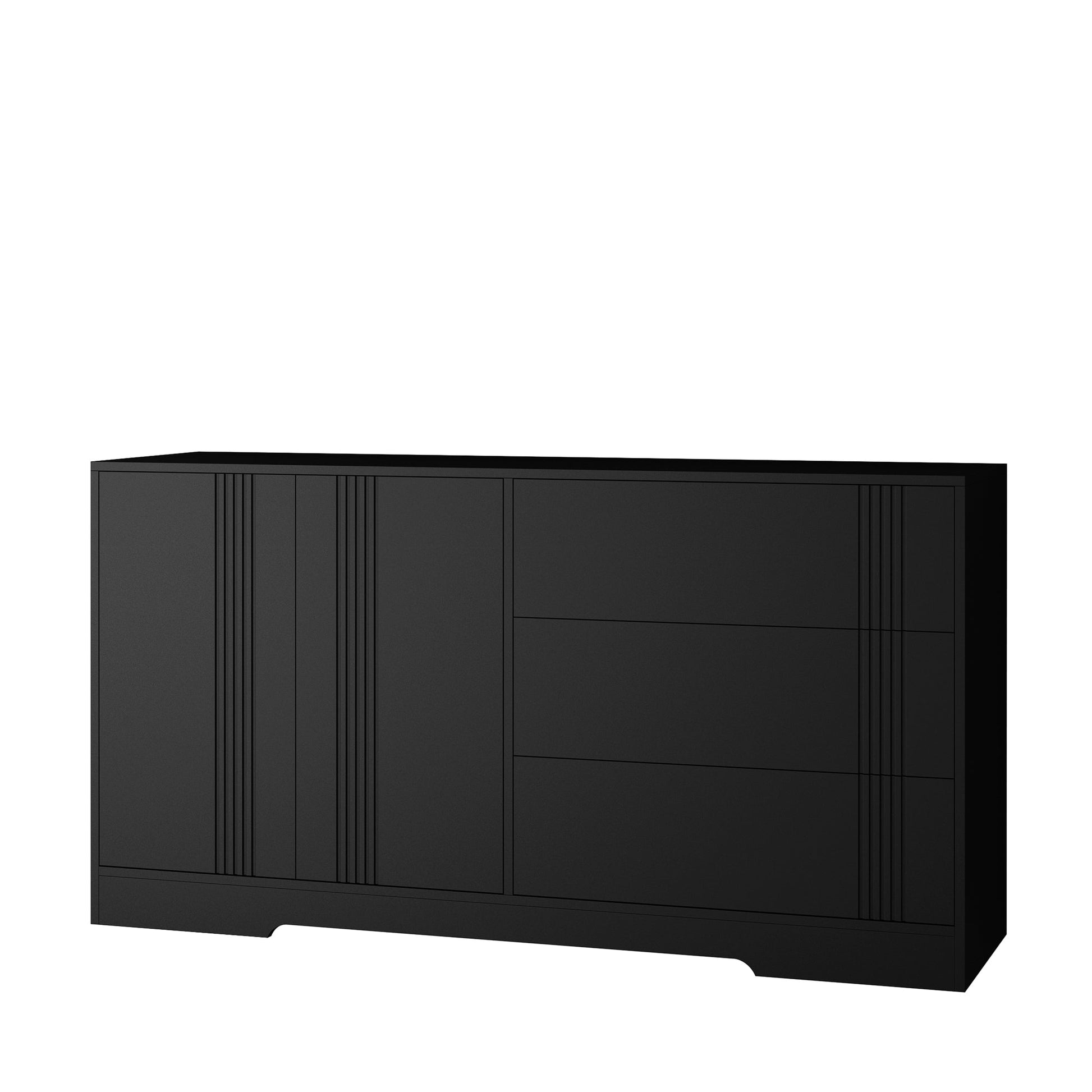 Modern kitchen buffet lockers with storage space, drawers and doors, and a large coffee bar with adjustable kitchen shelves - Korvel