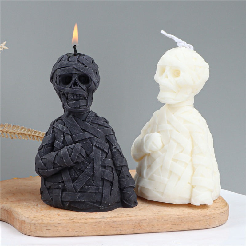Gauze Zombie Skull Halloween Silicone Candle Mold Aromatherapy Plaster Holiday Atmosphere Decoration - Korvel