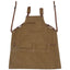 Long heavy-duty canvas tool apron, carpenter apron, carpenter 16 ounces, fully adjustable, no need for waxing - Korvel