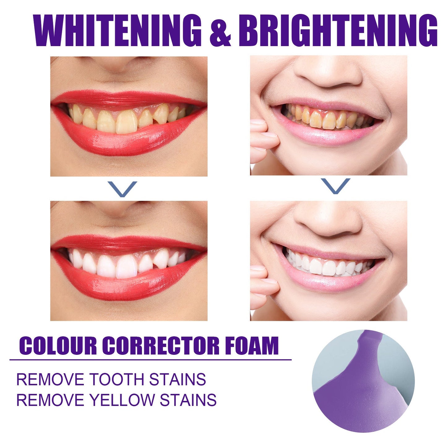 v34 Brightening Tooth Toothpaste, Whiten Teeth Correct Yellow Teeth Clean Stains Mouth Cleaning Toothpaste - Korvel
