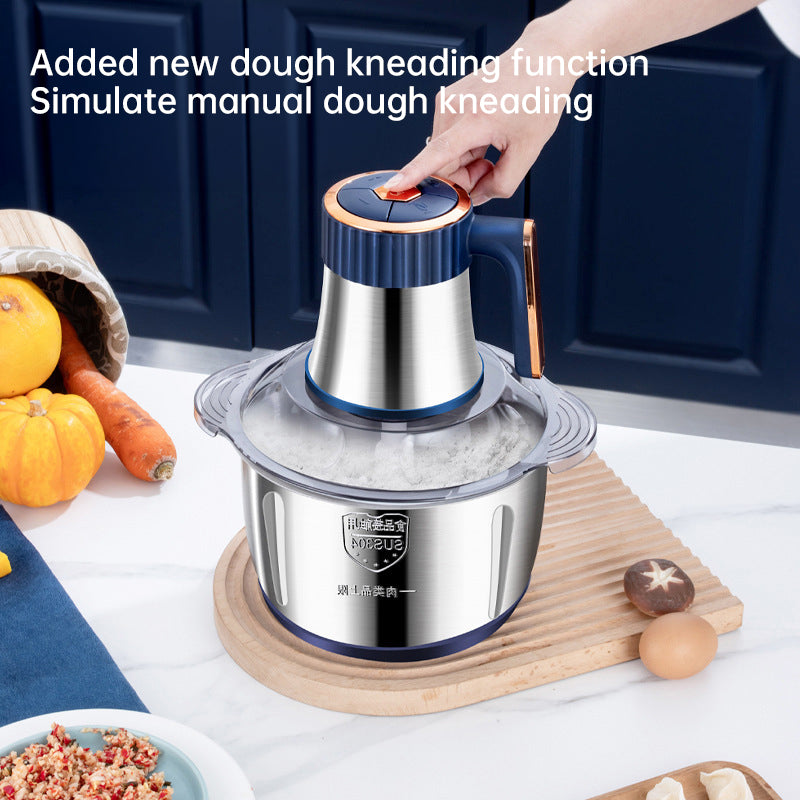 Electric Meat Grinders, 5L Food Processor, Stainless Steel Multifunctional Vegetable Slicer, Kitchen Chopper & Mixer - Korvel