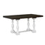 Traditional 6-Piece 78inch Trestle Extendable Dining Table Set with One 18inch Removable Leaf Distressed White - Korvel