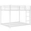 Full over Full Metal Bunk Bed, Low Bunk Bed with Ladder White - Korvel
