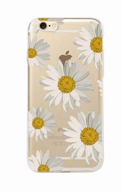 Floral Soft Clear Phone Case for iPhone & Samsung