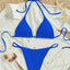 Hanging neck tie bikini multi-color three-point swimsuit hot spring swimsuit - Korvel