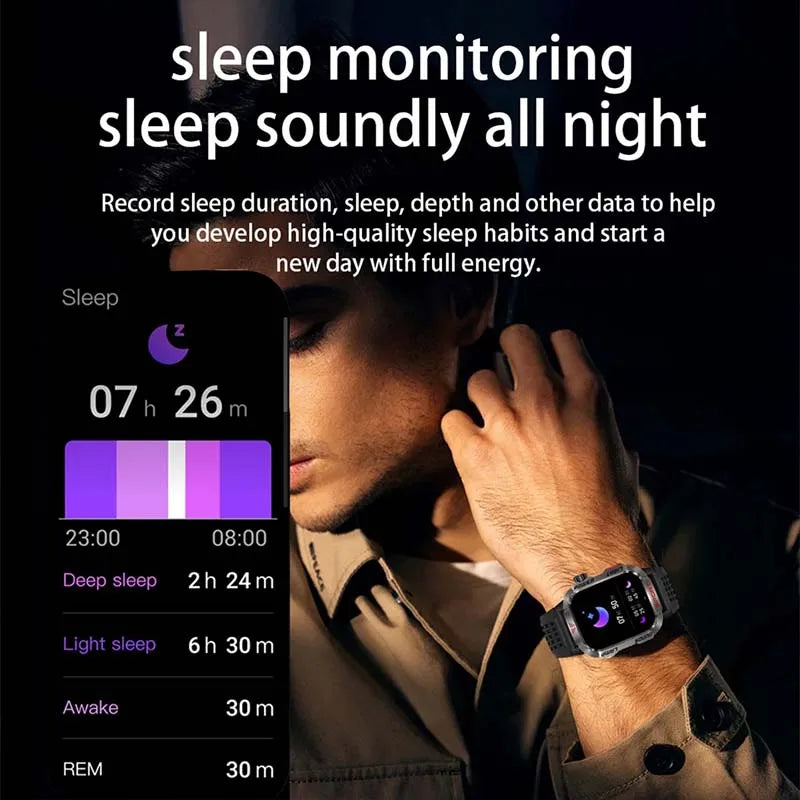GZYR 2.01" Screen Smart Watch Men Bluetooth Call 600 mAh Sports Waterproof Heart rate Blood Oxygen SmartWatch For Huawei Xiaomi - Korvel