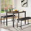 Dining Table Set Barstool Dining Table (with 2 PU Upholstered Benches) Industrial Style Dining Table and Chairs - Korvel