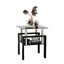 1-Piece Modern Tempered Glass Tea Table Coffee Table End Table, Square Table for Living Room, Black - Korvel