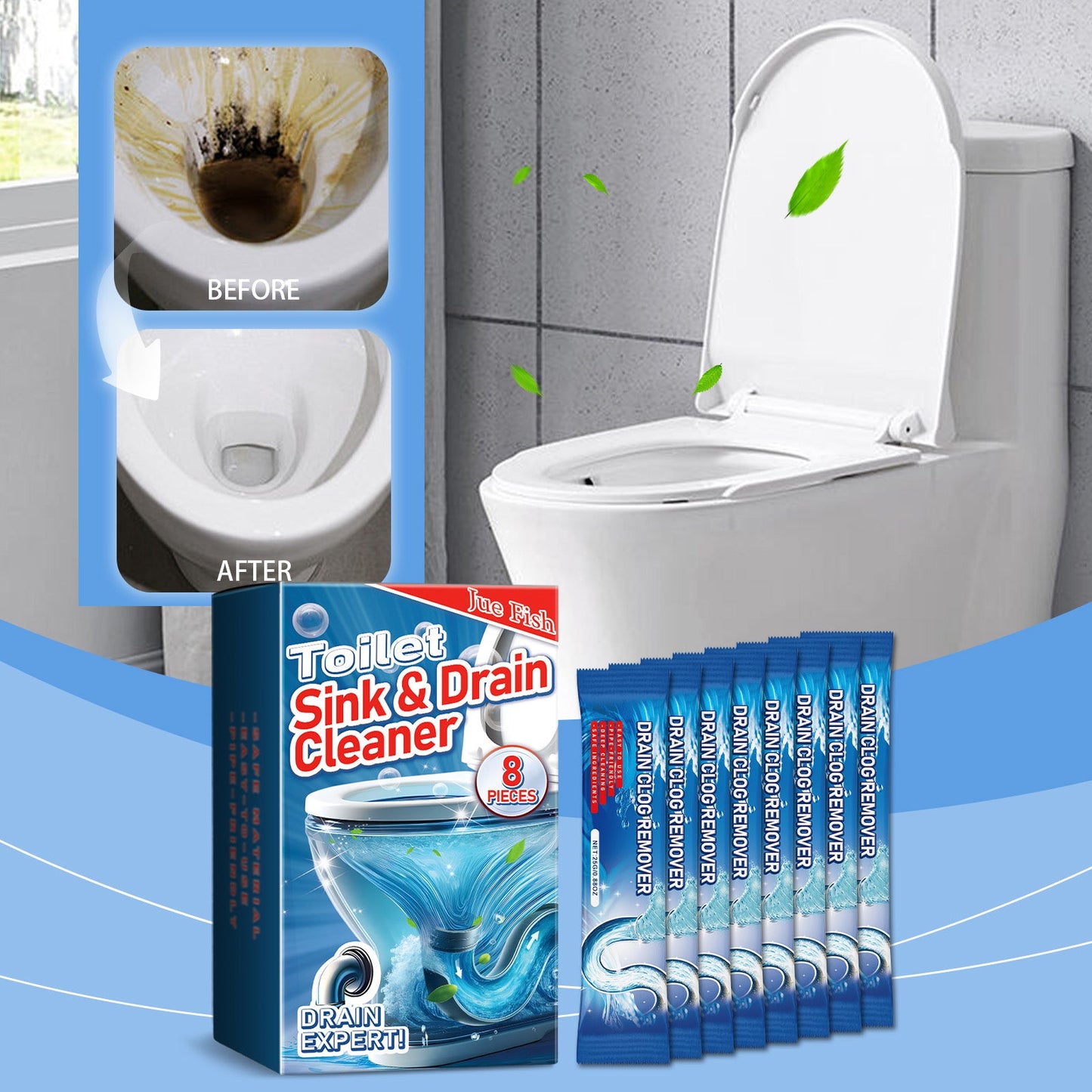 Toilet Dredging Cleaning Powder, Toilet Toilet Drainage Pipe Anti-Blockage And Odor Cleaning Powder - Korvel