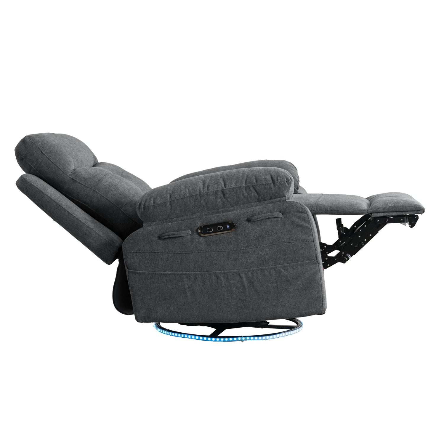 270 degree rotating electric lounge chair with Bluetooth speaker, LED light, telescopic foot pedal adjustable backrest DG - Korvel