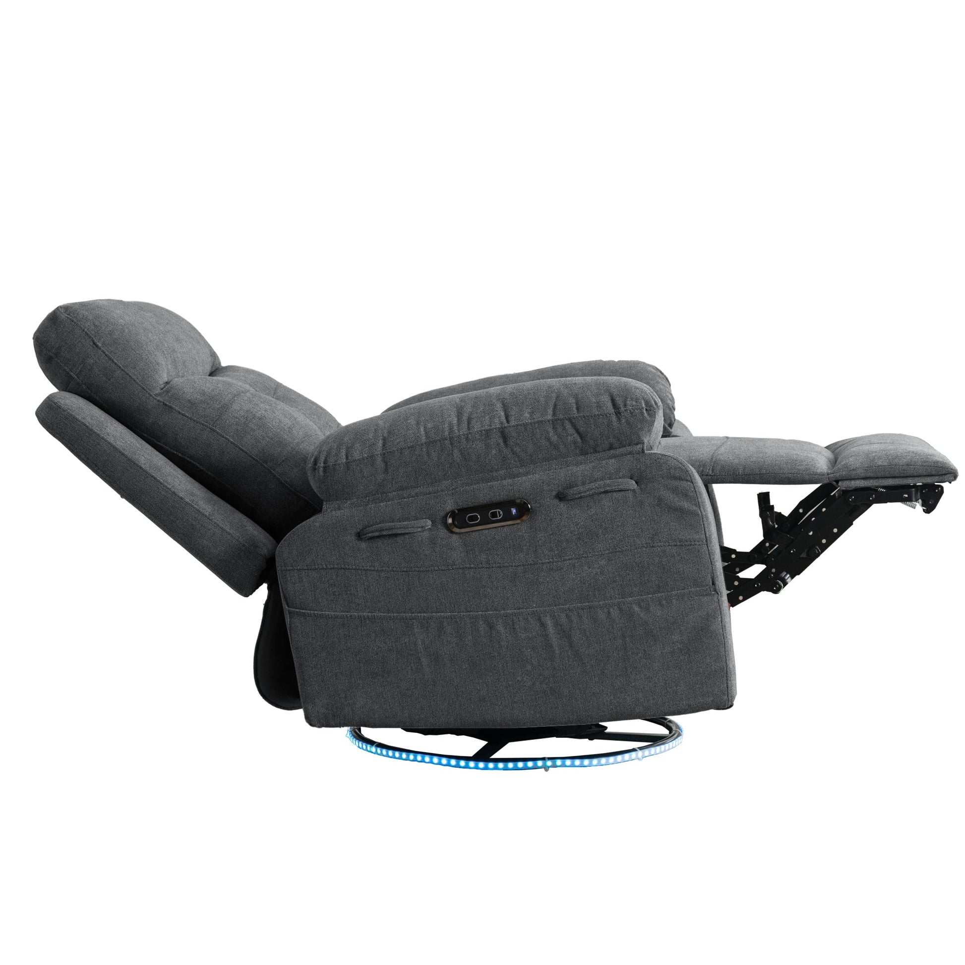 270 degree rotating electric lounge chair with Bluetooth speaker, LED light, telescopic foot pedal adjustable backrest DG - Korvel
