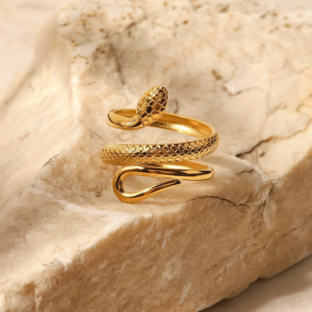 Retro style ring snake shaped ring women's ring fashionable temperament bracelet - Korvel