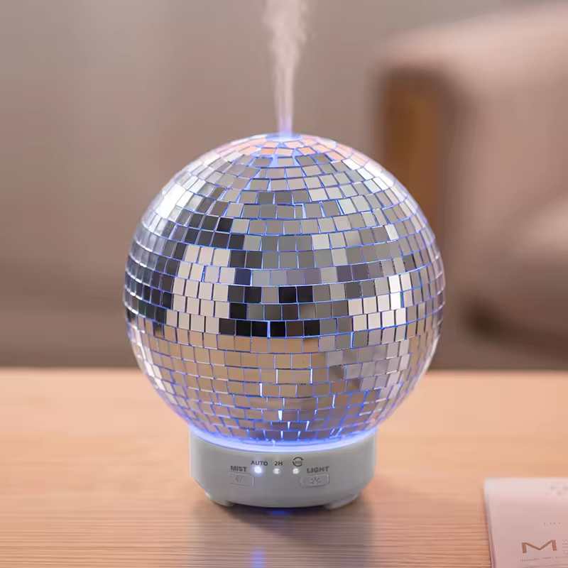 Creative Rotating Laser Ball Aromatherapy Machine Home Desktop Humidifier Simulated Smoke Ring Flame Aromatherapy Machine - Korvel