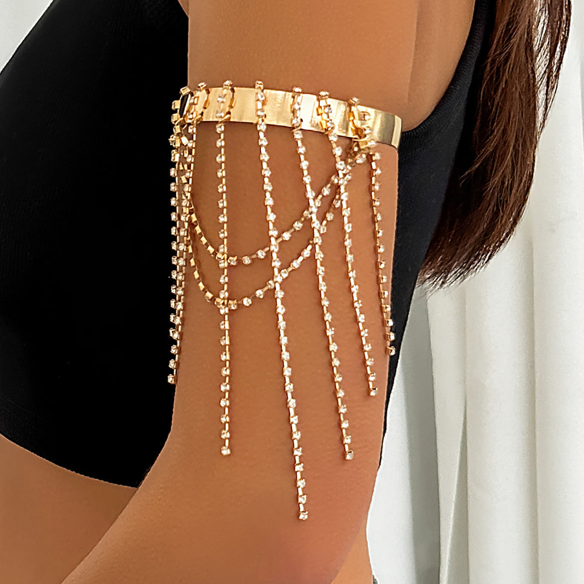 Western style beaded tassel arm chain jewelry Bohemian love arm bracelet for women - Korvel