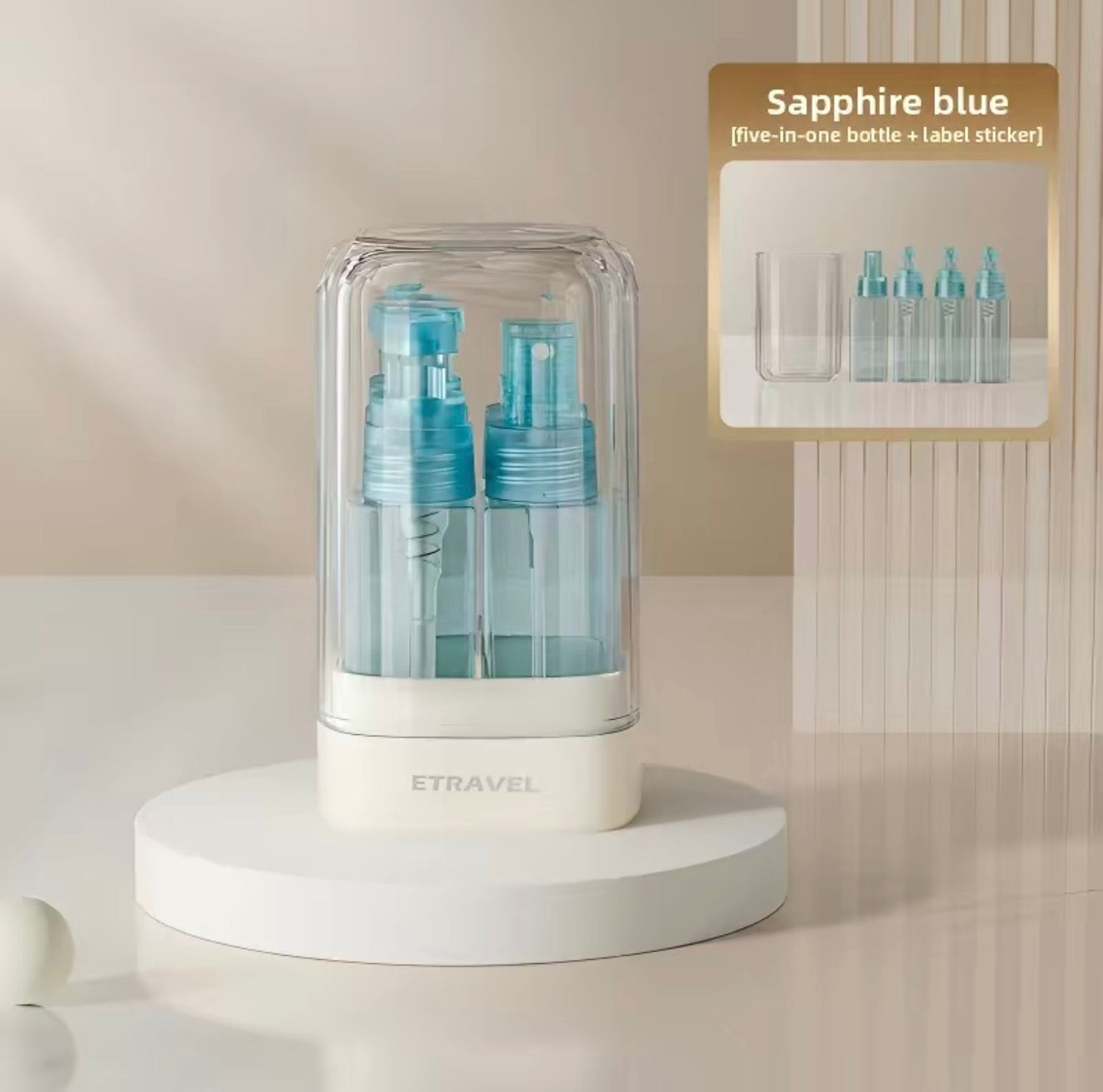Dispensador de artículos de tocador TravelMate 4 en 1