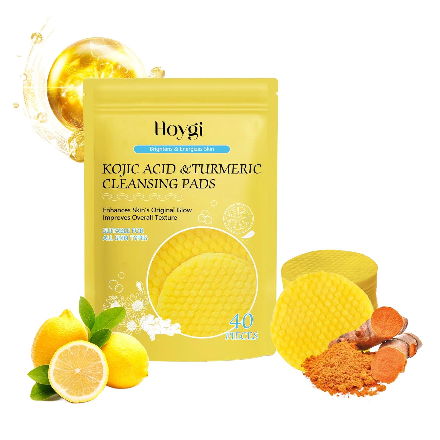 Turmeric Acid Cleansing Pad - Gentle Exfoliating Makeup Remover