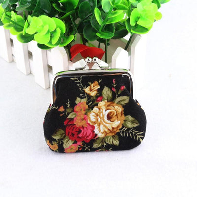 Women Coin Purse Cute Wallet Lady Retro Vintage Flower Small Wallet Hasp Purse Kawaii Bag Clutch Bag Monedero - Korvel