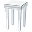 ON-TRANS glass mirror edge table, easy to assemble crystal design and adjustable height leg edge table, silver - Korvel