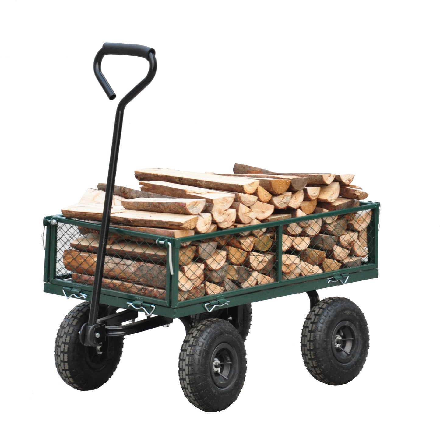 Wagon Cart Garden cart trucks make it easier to transport firewood (green) - Korvel