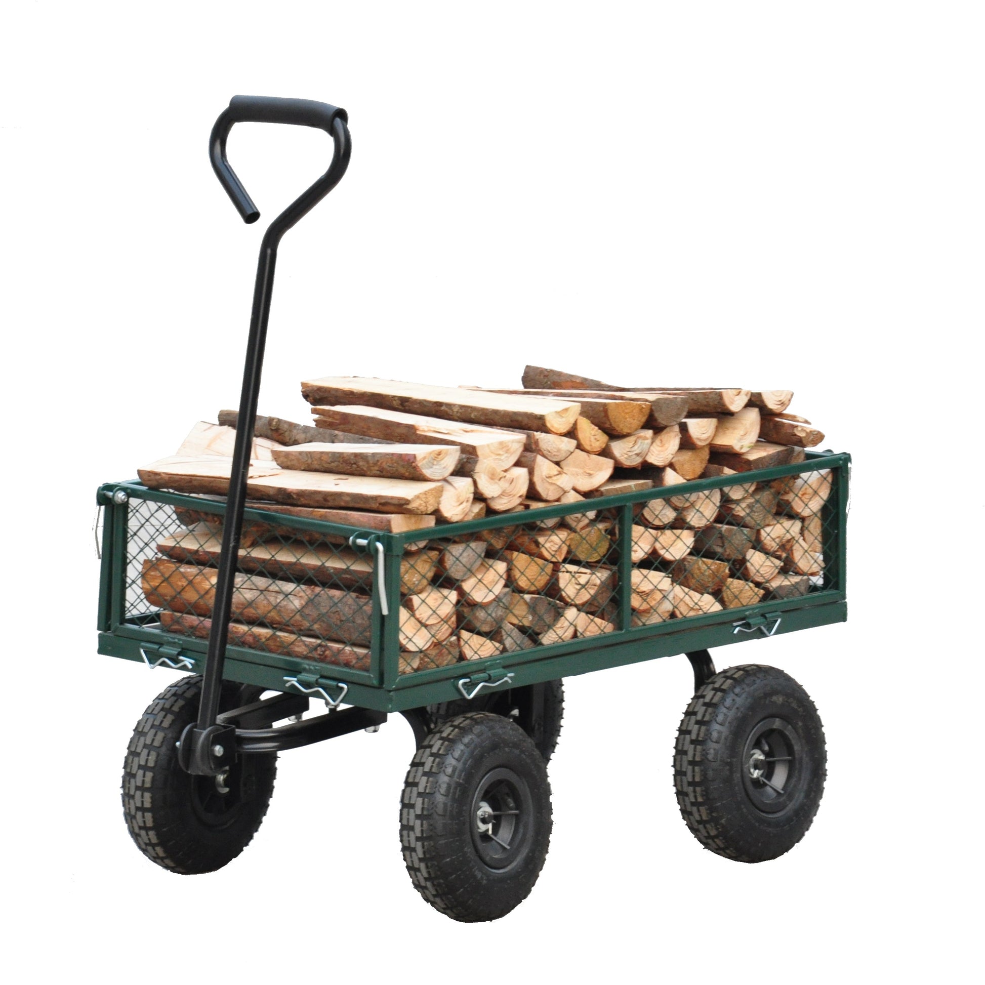 Wagon Cart Garden cart trucks make it easier to transport firewood (green) - Korvel