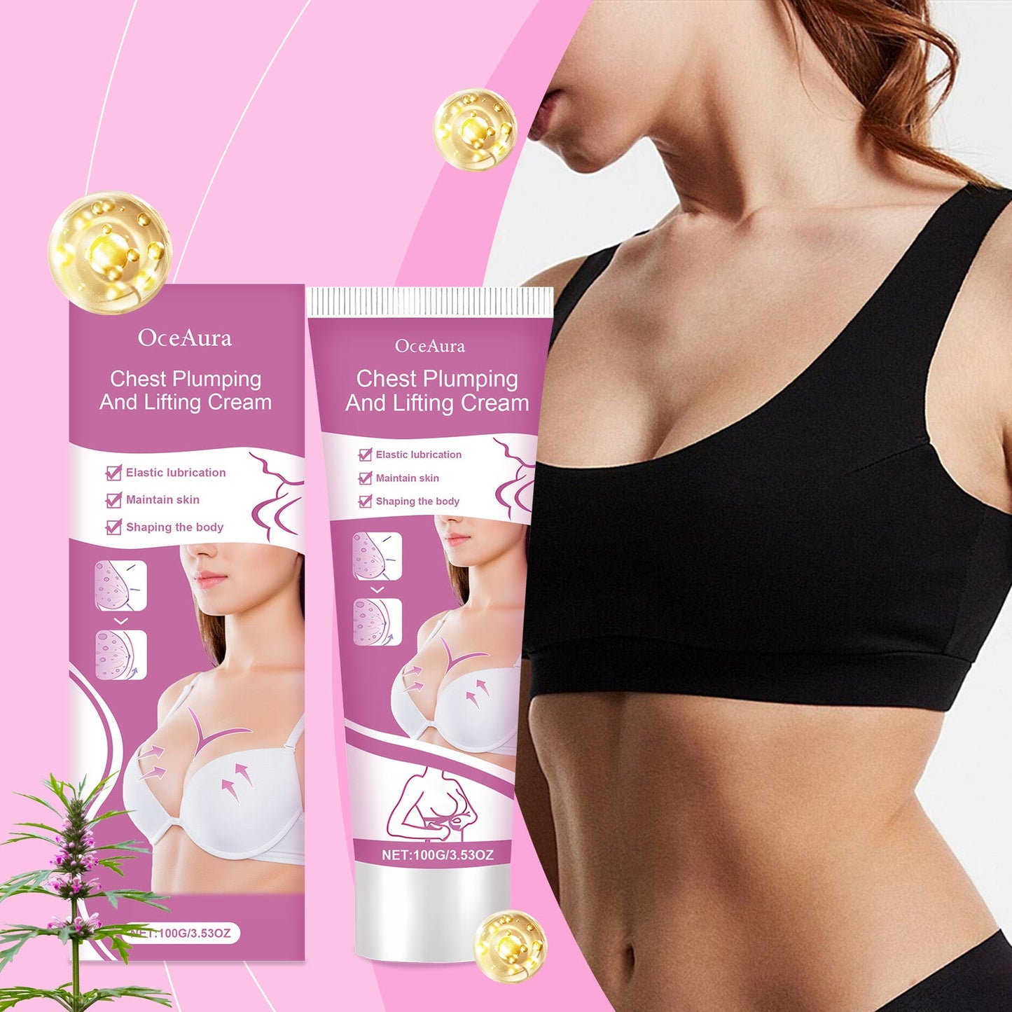 Crème raffermissante premium pour le décolleté pour hydratation et soin