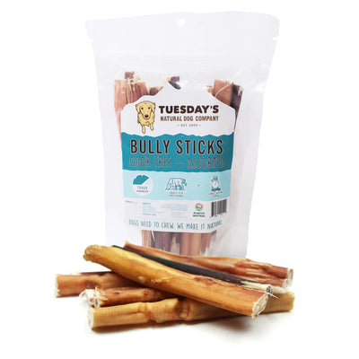 The Natural Dog Company 6" Bully Sticks Sin Olor - Paquete de 8 OZ