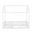 Twin Size Wood House Bed with Fence and Door, White - Korvel