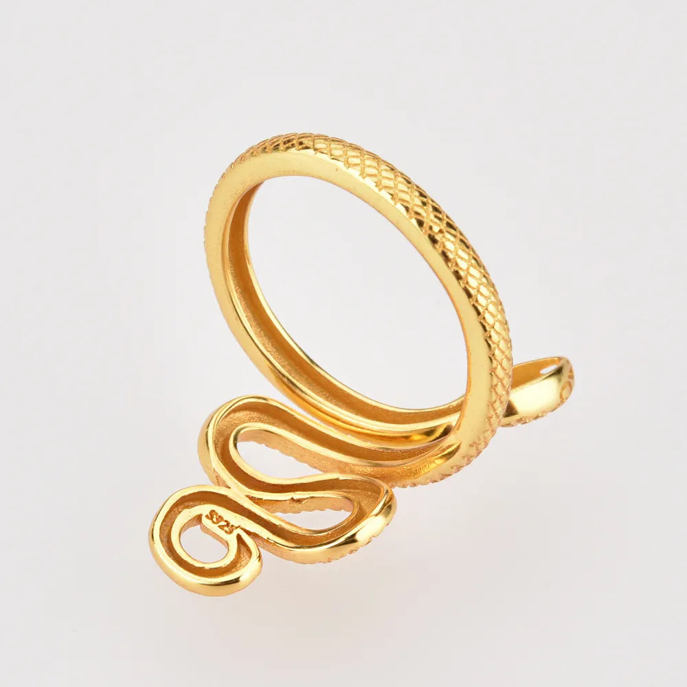 Bague en argent sterling 925 en forme de serpent