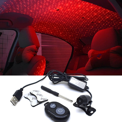 Light Projector Car Decoration Light USB LED Starry Sky Star DJ RGB Laser Projector Music Sound Remote Control Auto Car Styling - Korvel