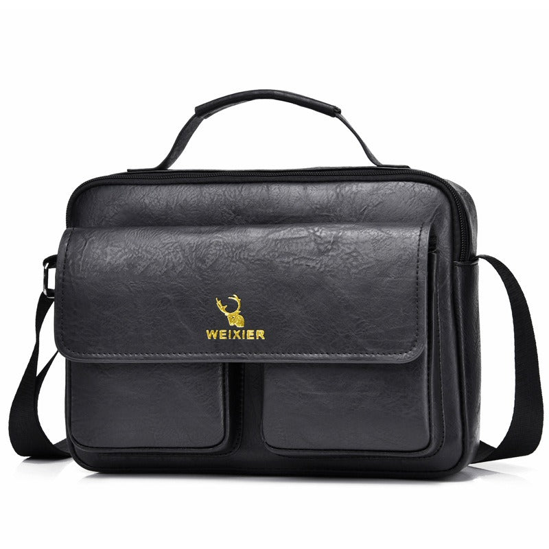 Men's Business Satchel Single Shoulder Bag Cross Body Large Capacity Single Shoulder Leisure Bag Messenger Bag - Korvel
