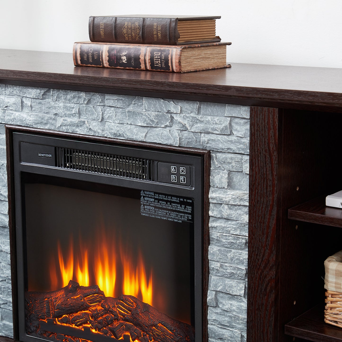 Cherry Colored 18" Fireplace Entertainment Console