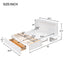 Queen Size Mobile Murphy Bed with Drawer and Little Shelves on Each Side White - Korvel
