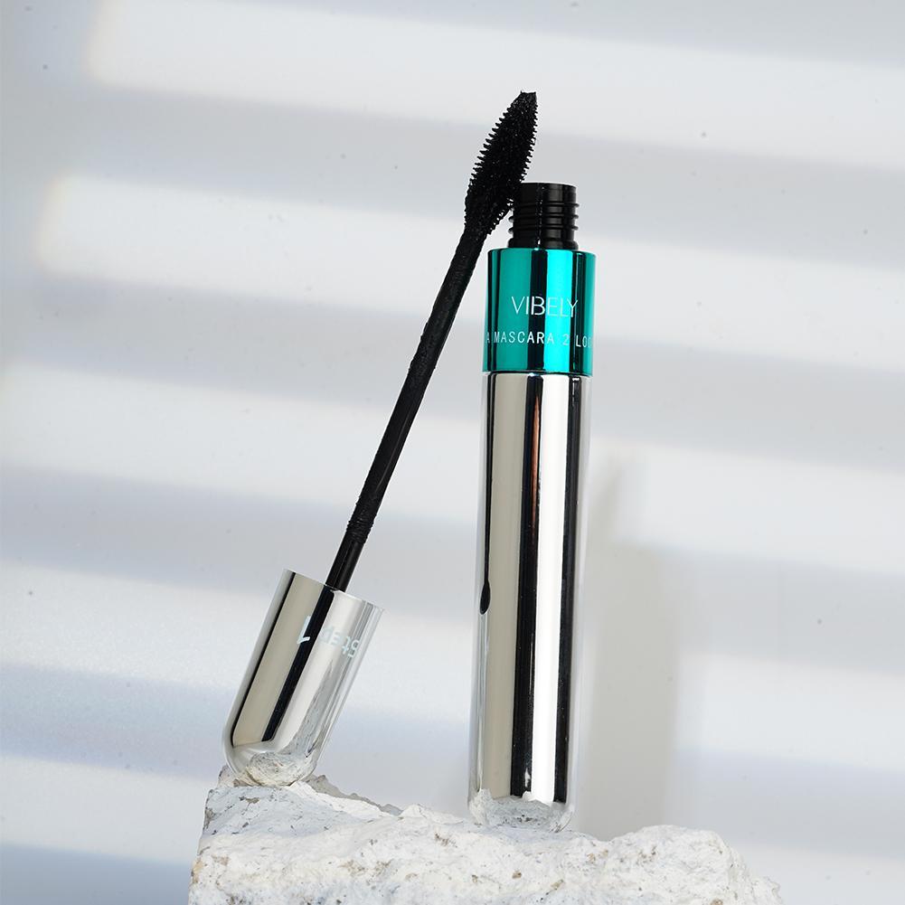2 in 1 double ended 4d silk fiber mascara waterproof quick drying mascara for eyelash extension black thick eyelashes makeup cosmetics - Korvel