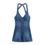 Mono de mezclilla halter chic para mujeres