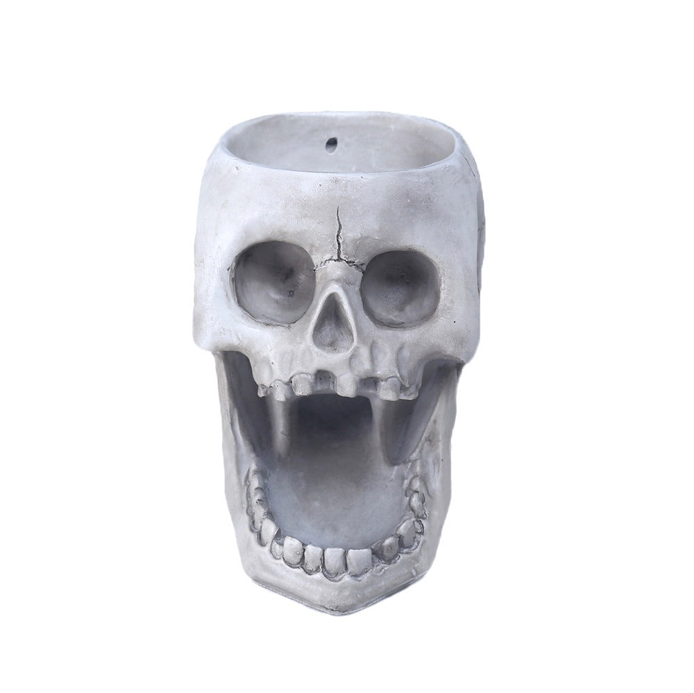 The resin three-dimensional skull feeder base can hang an automatic animal feeder - Korvel