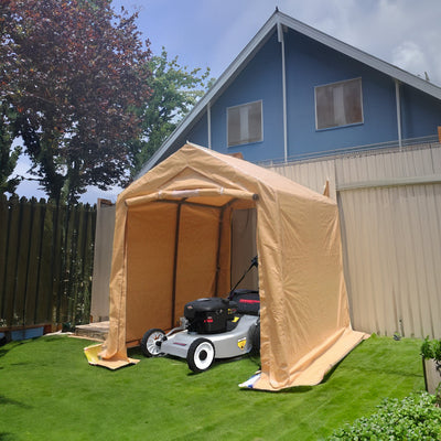 7x12ft Portable Gazebo Storage Shelter with Roll-Up Doors