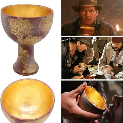 Indiana Jones Holy Grail Cup Props Vintage Trophy Resin Crafts Decorations Halloween Carnival Cosplay Costume Accessories - Korvel