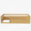 Twin Floor Bed Frame with Fence, Wood Kids Floor Beds Frame for Bedroom Playroom,Natural - Korvel