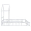 Wooden Twin Size Children's Bed with Detachable Headboard and Integrated Clothes Drying Rack, White - Korvel