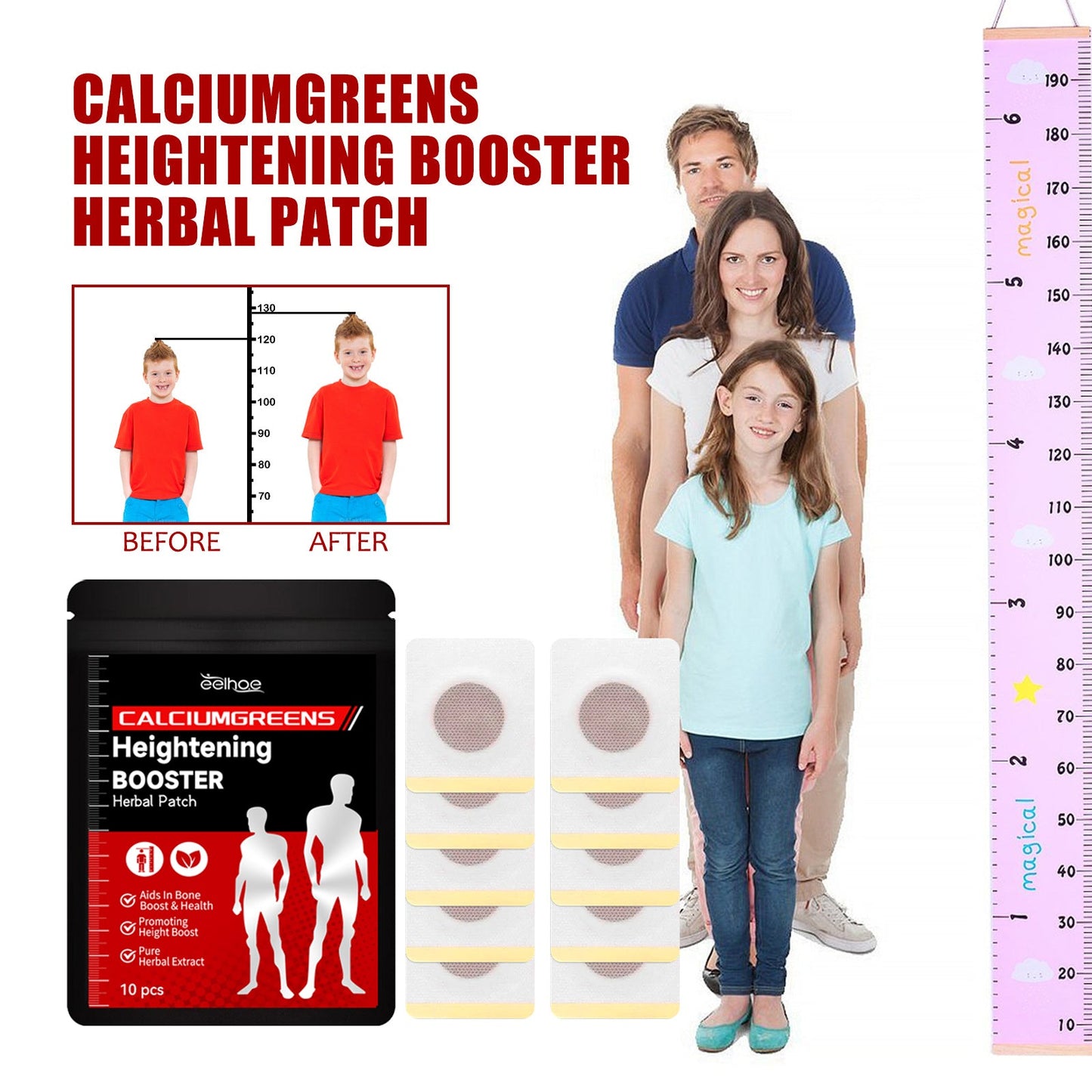 Herbal Boost Patch For Teenagers And Children Height Long Foot Care Boost Patch - Korvel