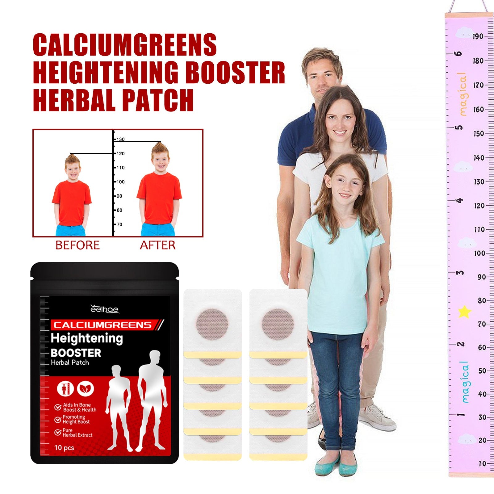 Herbal Boost Patch For Teenagers And Children Height Long Foot Care Boost Patch - Korvel