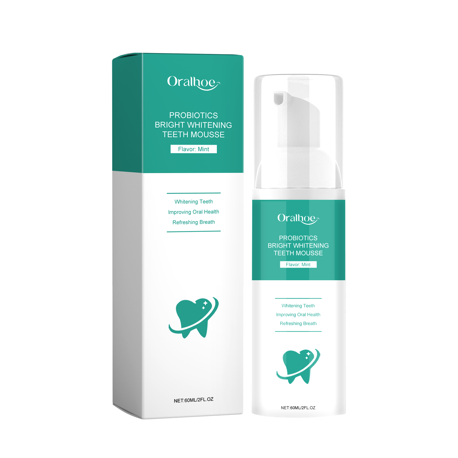 Probiotics Bright Whitening Teeth Mousse, Clean Mouth Odor Tartar Very Well To Protect The Gum Beautiful White Teeth - Korvel